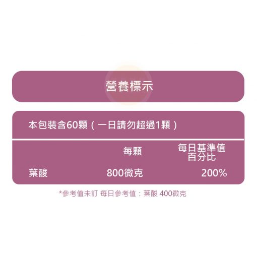 喜特葉酸800微克（美國原裝進口）60粒／盒：圖片 3