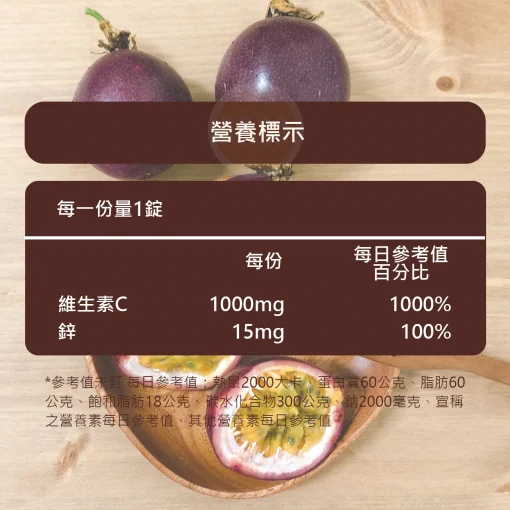【德國進口】維生素C＋鋅發泡錠 百香果口味 合心康 泰貿豐：圖片 3